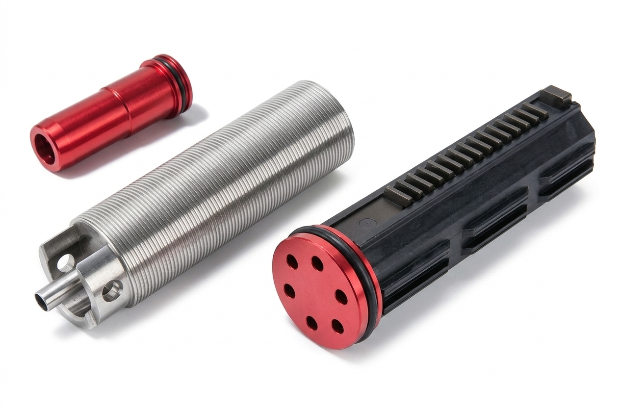 Airsoft AEG Air Cylinders, Nozzles, and Pistons