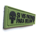 SI VIS PACEM PARA BELLUM with Skull PVC Patch Black and Green