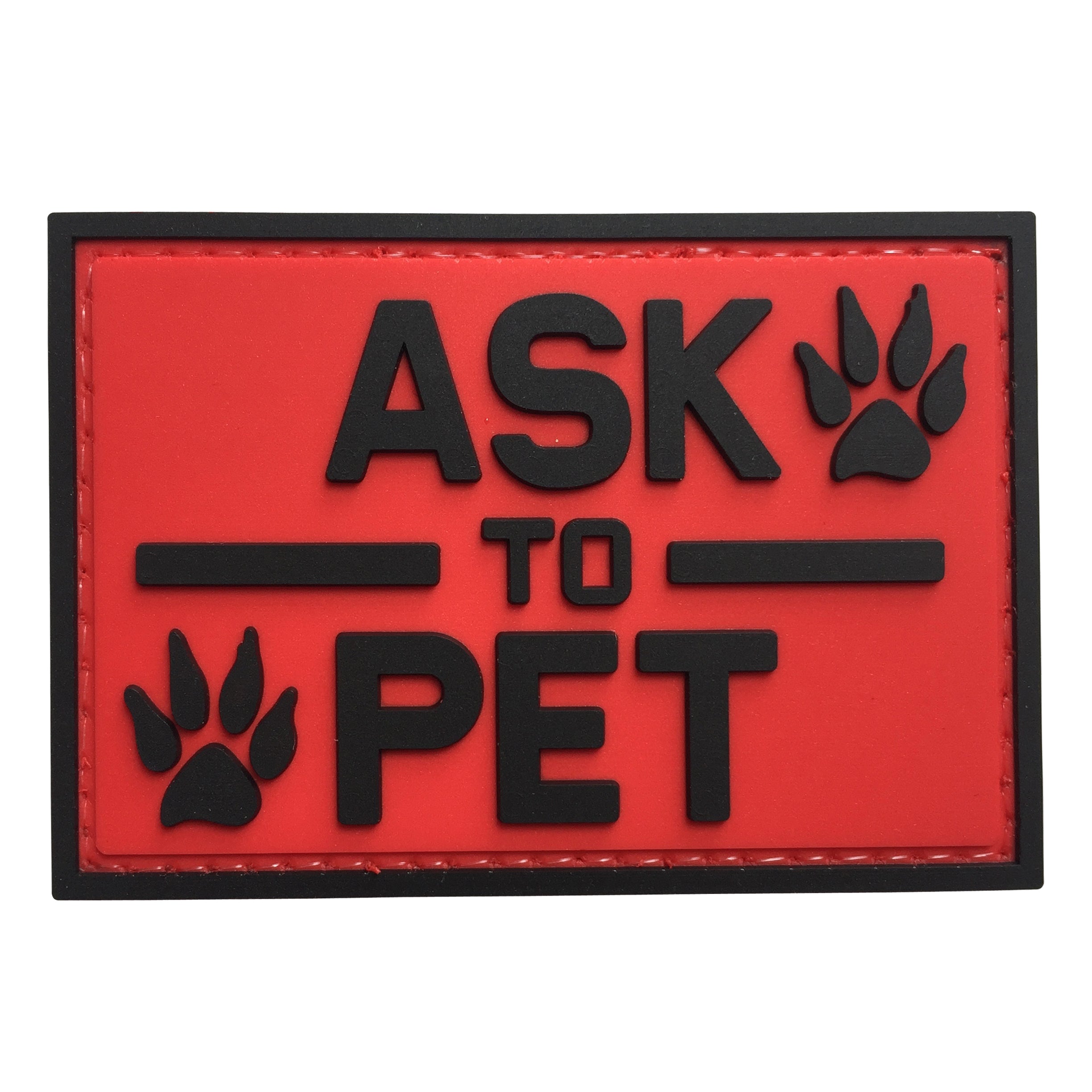 ASK TO PET - Red - PVC Patch