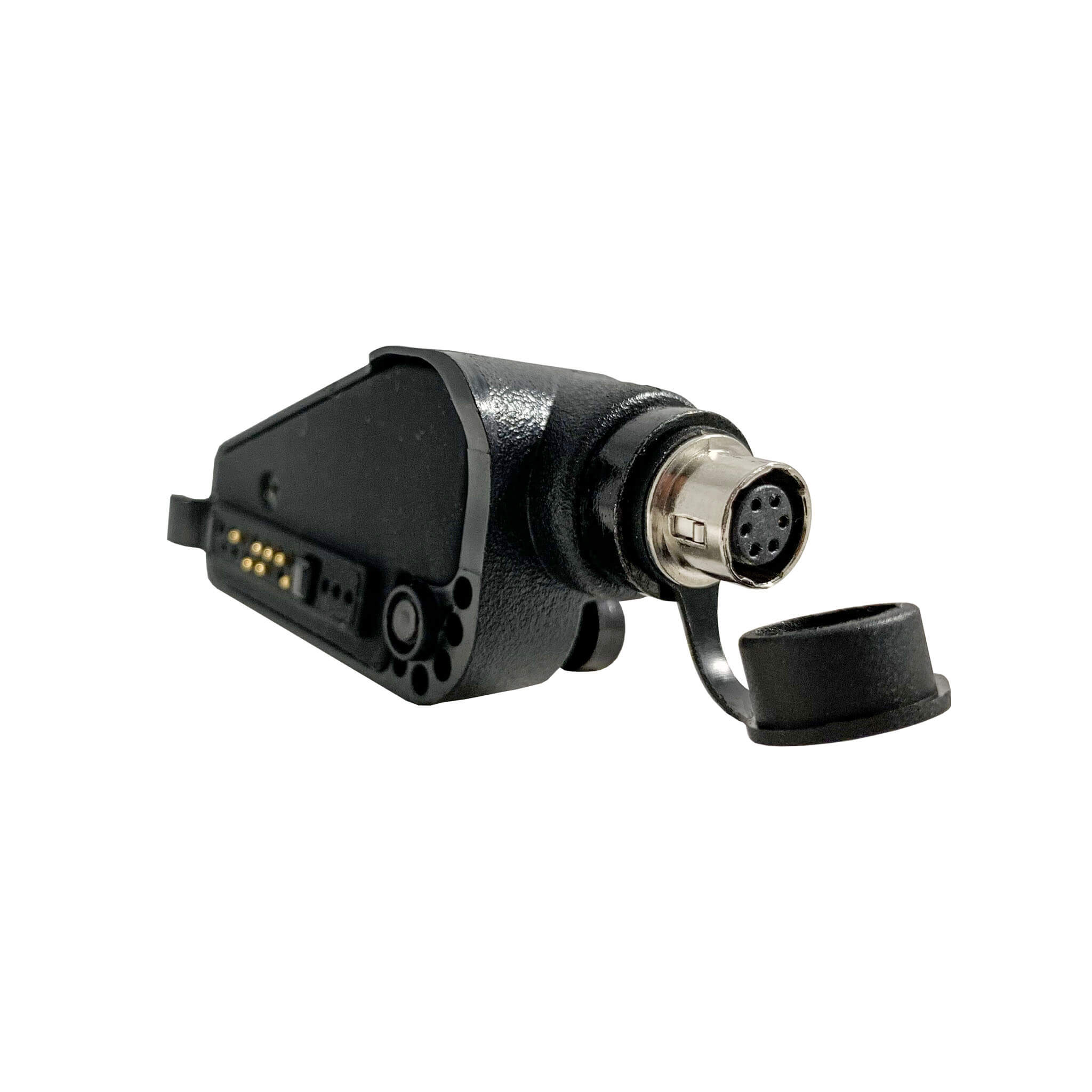 Tactical Radio Adapter/PTT for Headset w/ Quick Disconnect(Hirose): US/Civilian/"Peltor" Wiring, Select ComTac III, XPI Models & Select Helicopter Headsets - Kenwood Multi-Pin TK & NX Series