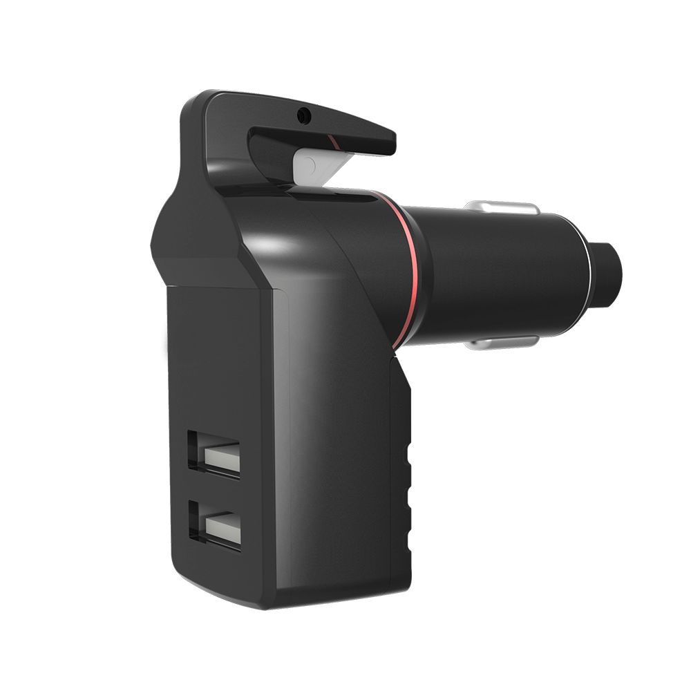 USB Car Charger Emergency Tool (Black)