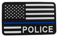 Thin Blue Line Flag with POLICE - PVC Patch