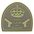 Keep Calm and Reload Carved Background PVC Patch Coyote Tan