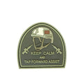 Keep Calm and Tap Forward Assist Carved Background PVC Patch Coyote Tan