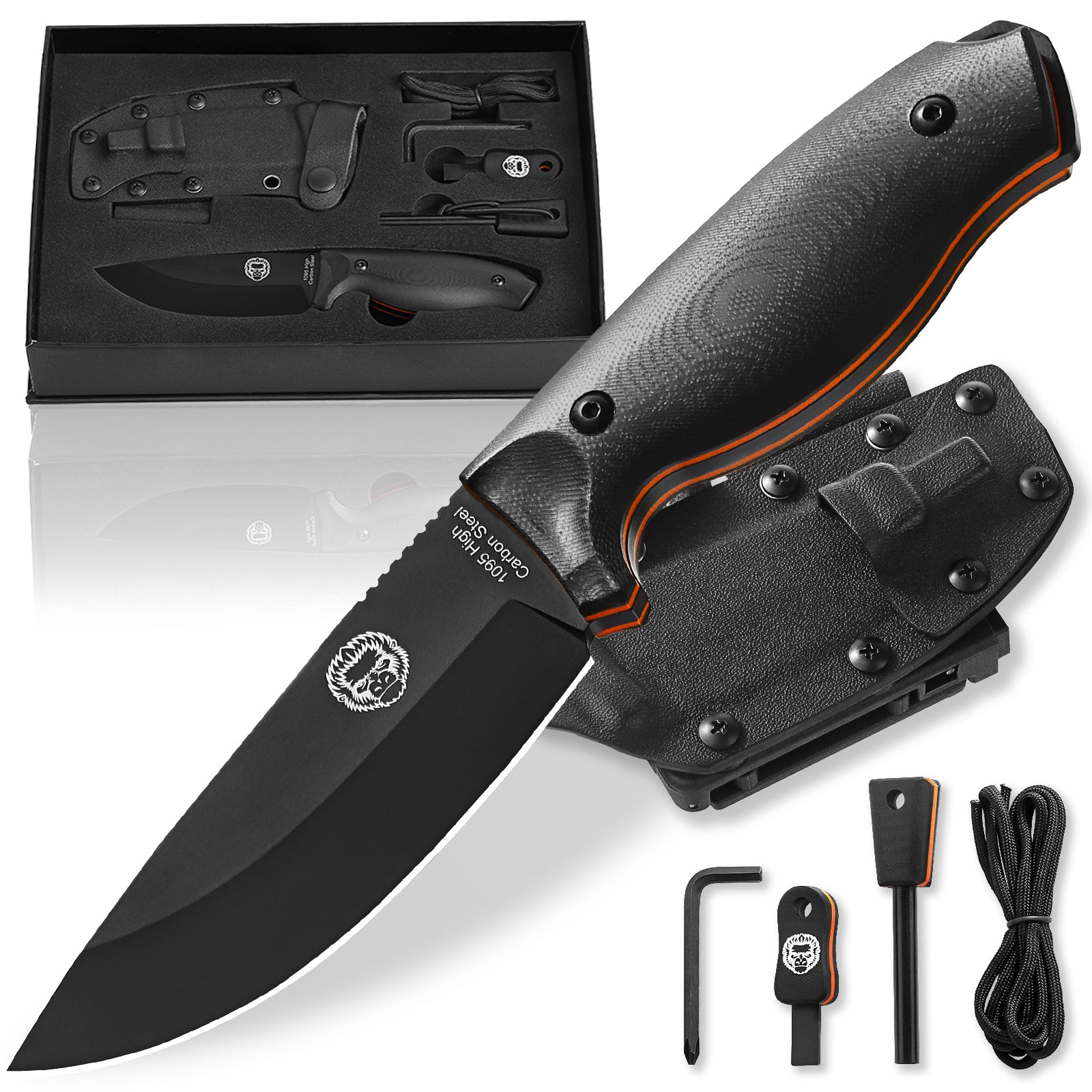 "The Bloodline" 1095 High Carbon Steel Bushcraft Survival Knife Gift Set