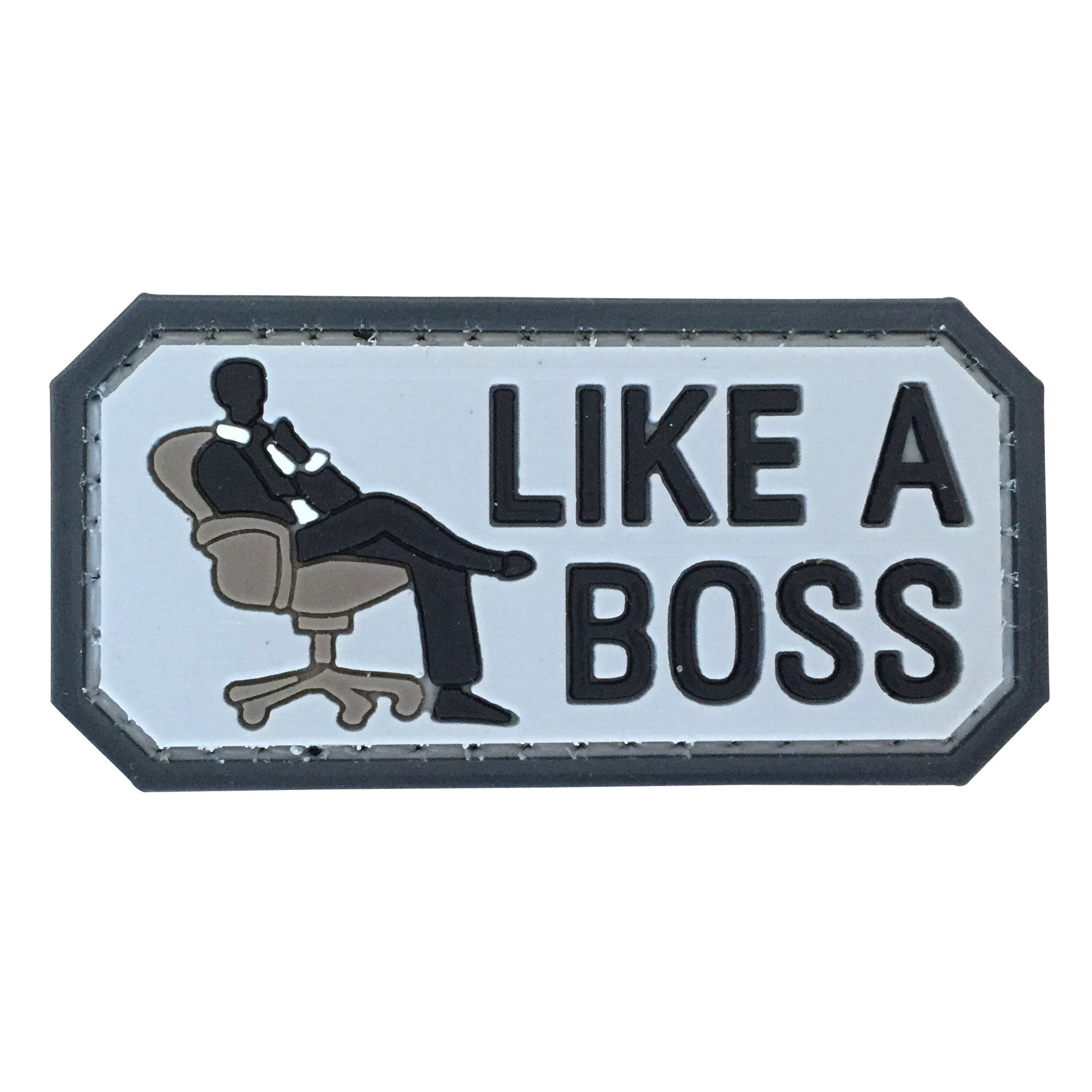 LIKE A BOSS PVC Patch Black and Gray
