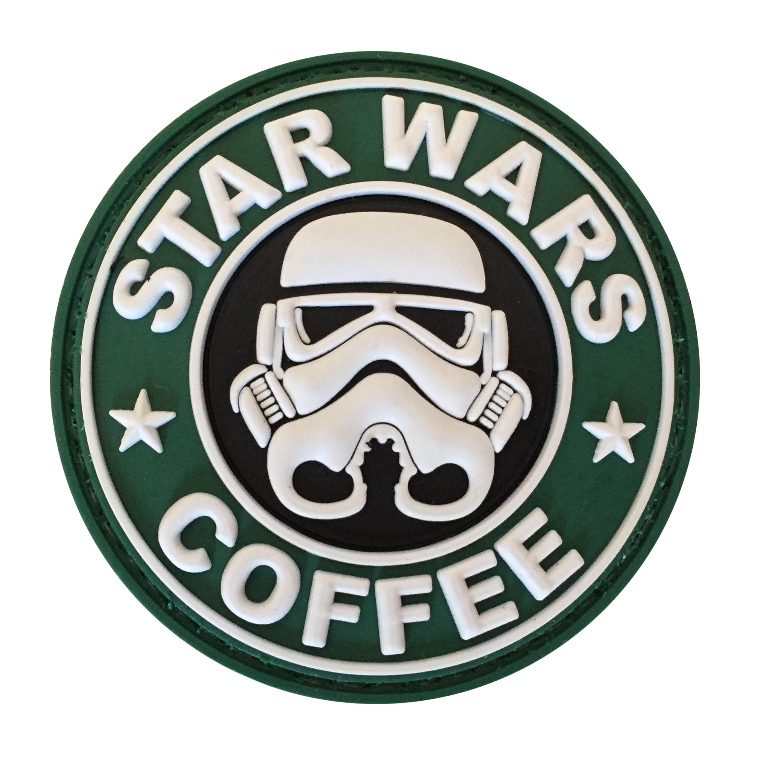 Star Wars and Coffee PVC Patch OD Green