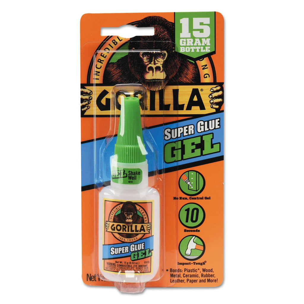 Gorilla Super Glue Gel, 0.53 oz, Dries Clear