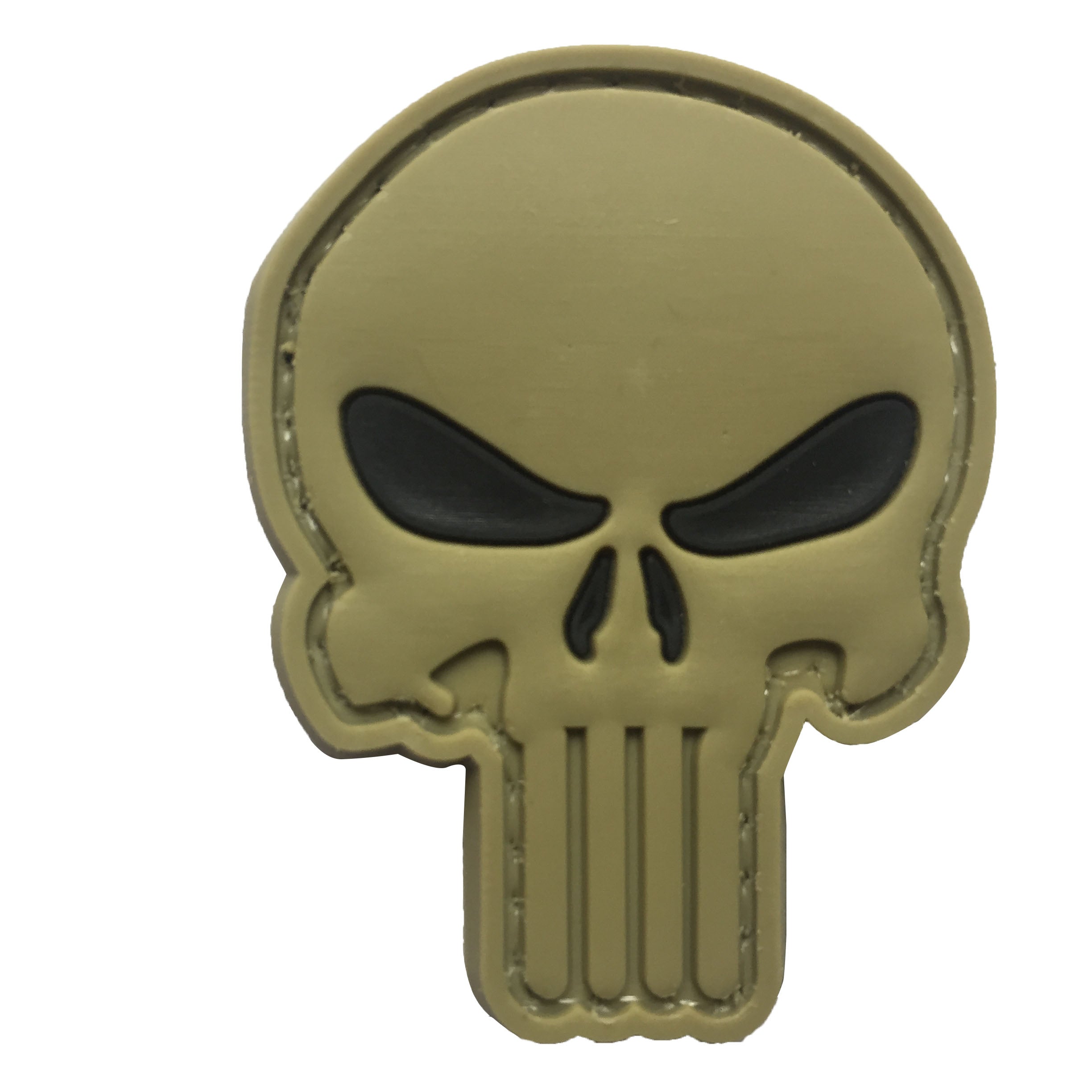 Skull Cut Out PVC Patch Black Eyes