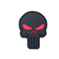 Skull Cut Out PVC Patch Red Eyes