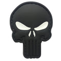 Skull Cut Out PVC Patch White Eyes