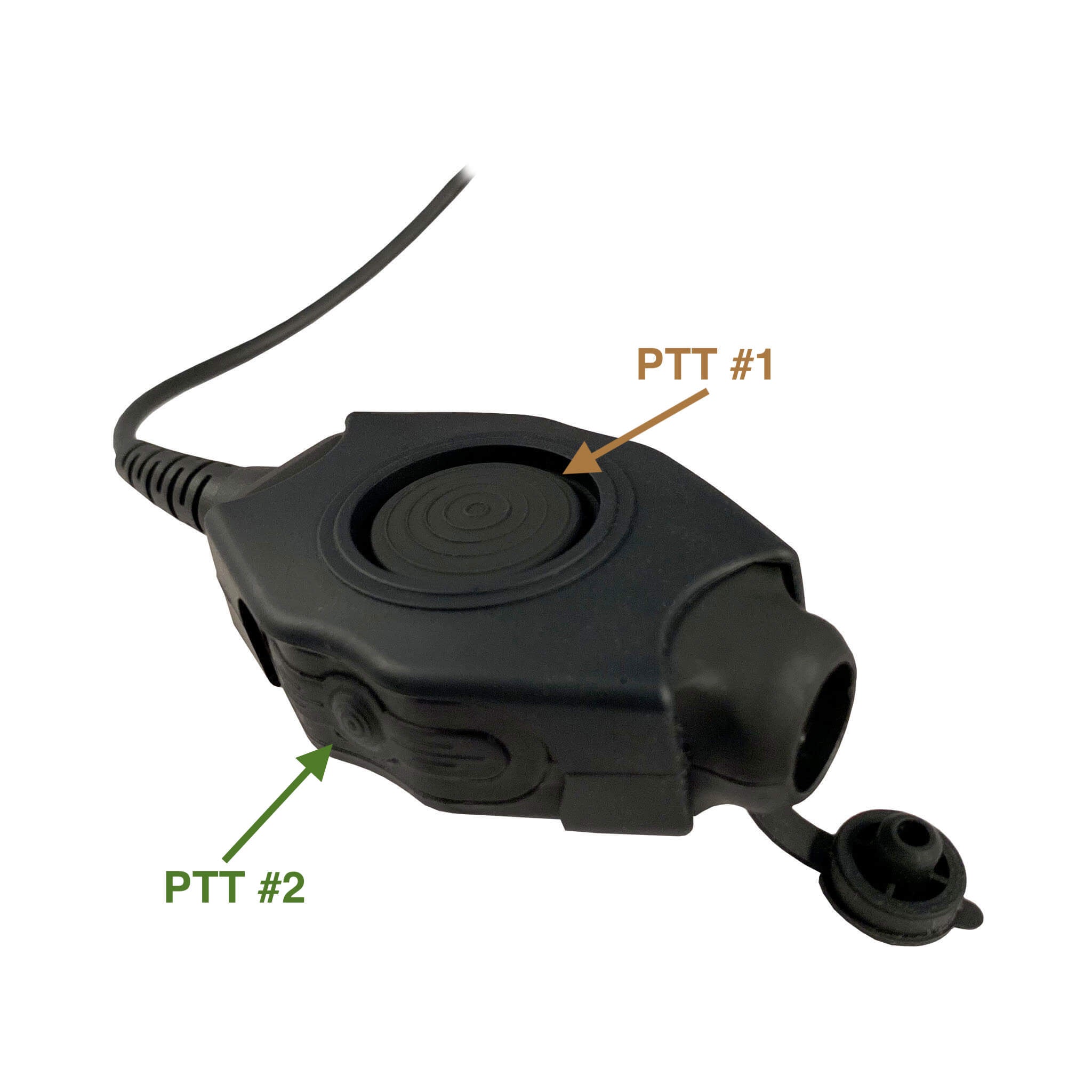 Tactical Dual Radio Amplified PTT for Single Comm Headset Quick Disconnect (Hirose): NATO/Military Wiring, Peltor, Gentex, Ops-Core, OTTO, TEA, David Clark, MSA, Military Helicopter - Replacement/Upgrade - No Adapter