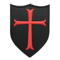 Knights Templar Crusaders Cross PVC Patch Black and Red