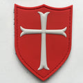 Knights Templar Crusaders Cross PVC Patch Red and White