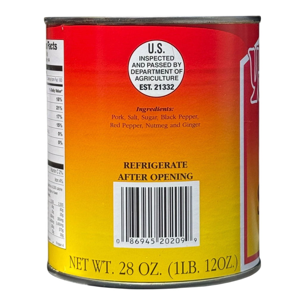 Yoder’s Canned Pork Sausage| 28 oz can | Real USA Pork | Fully Cooked | Shelf Stable Survival Food | 10+ Year Shelf Life | Ready to Eat | Ideal for Prepping, Storage & Camping