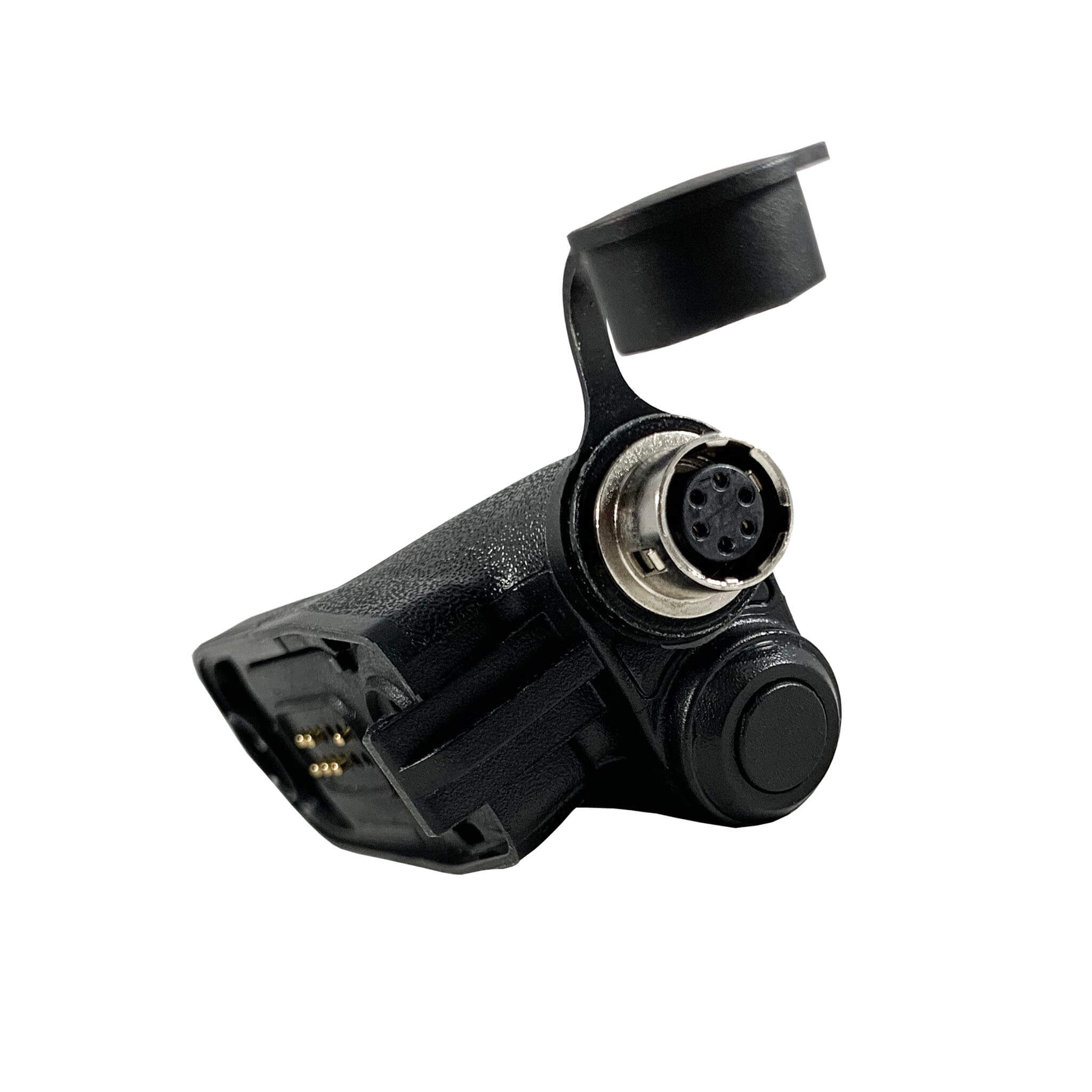 Tactical Radio Adapter/PTT for Headset w/ Quick Disconnect(Hirose): US/Civilian/"Peltor" Wiring, Select ComTac III, XPI Models & Select Helicopter Headsets - Motorola: APX (Apex) Series, Most XPR Series, SRX2200, & More