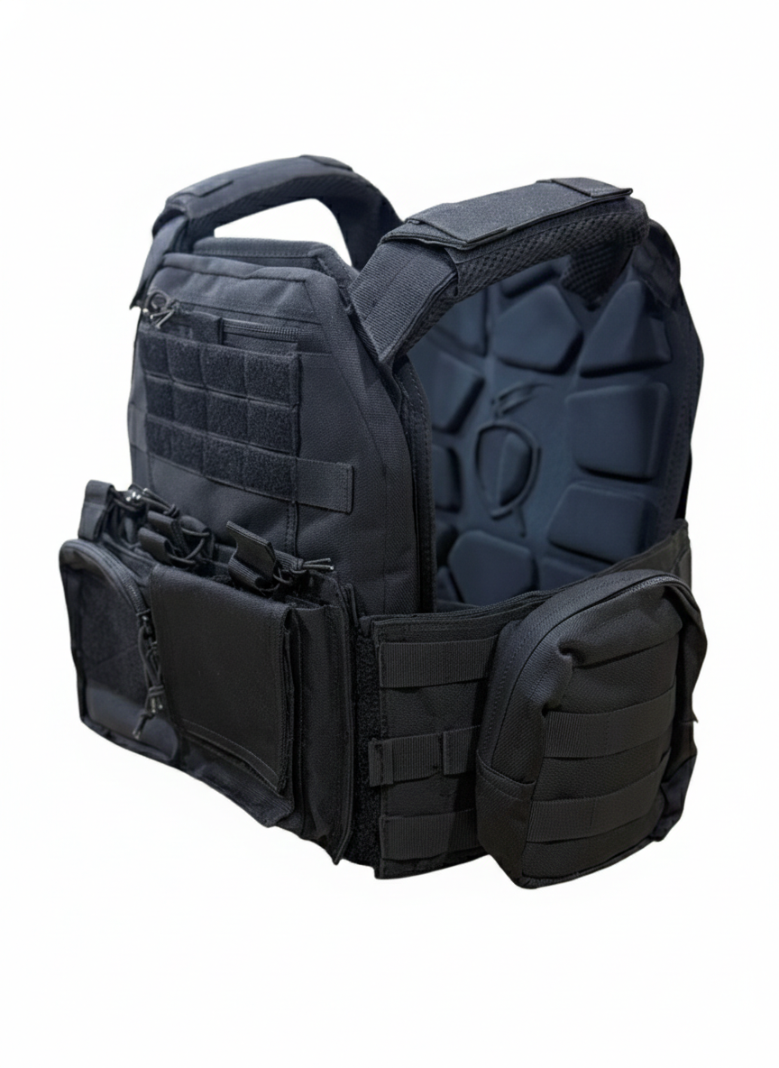 Full Assault Package Vest (FAPV Gen5) Tactical Plate Carrier-Black-Advanced Padding