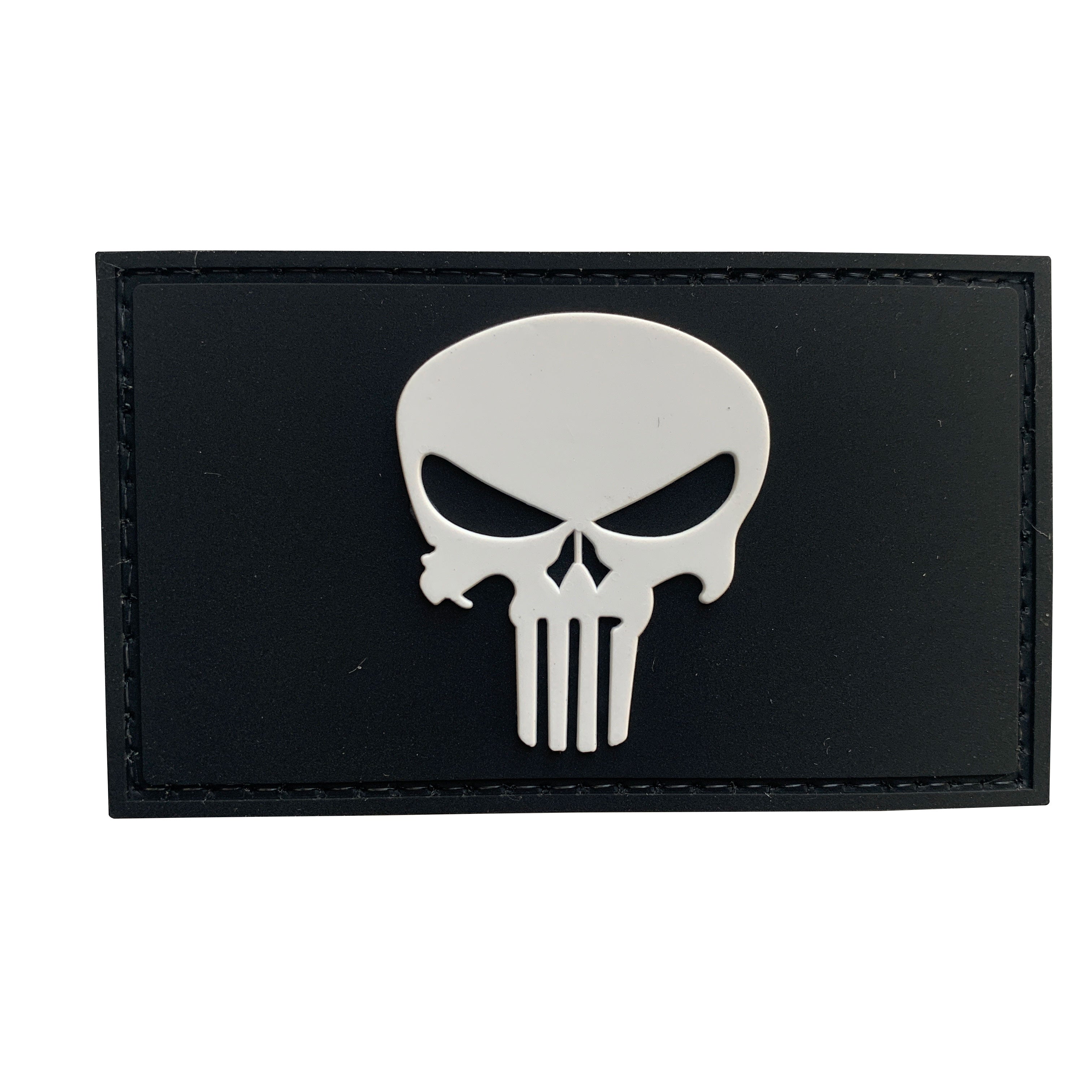 Skull PVC Patch Black and White