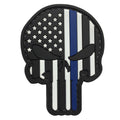 Patriot Skull US Flag PVC Patch with Thin Blue Line