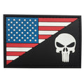US Flag with Punisher - Black Eyes - PVC Patch