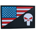 US Flag with Punisher - Red Eyes - PVC Patch