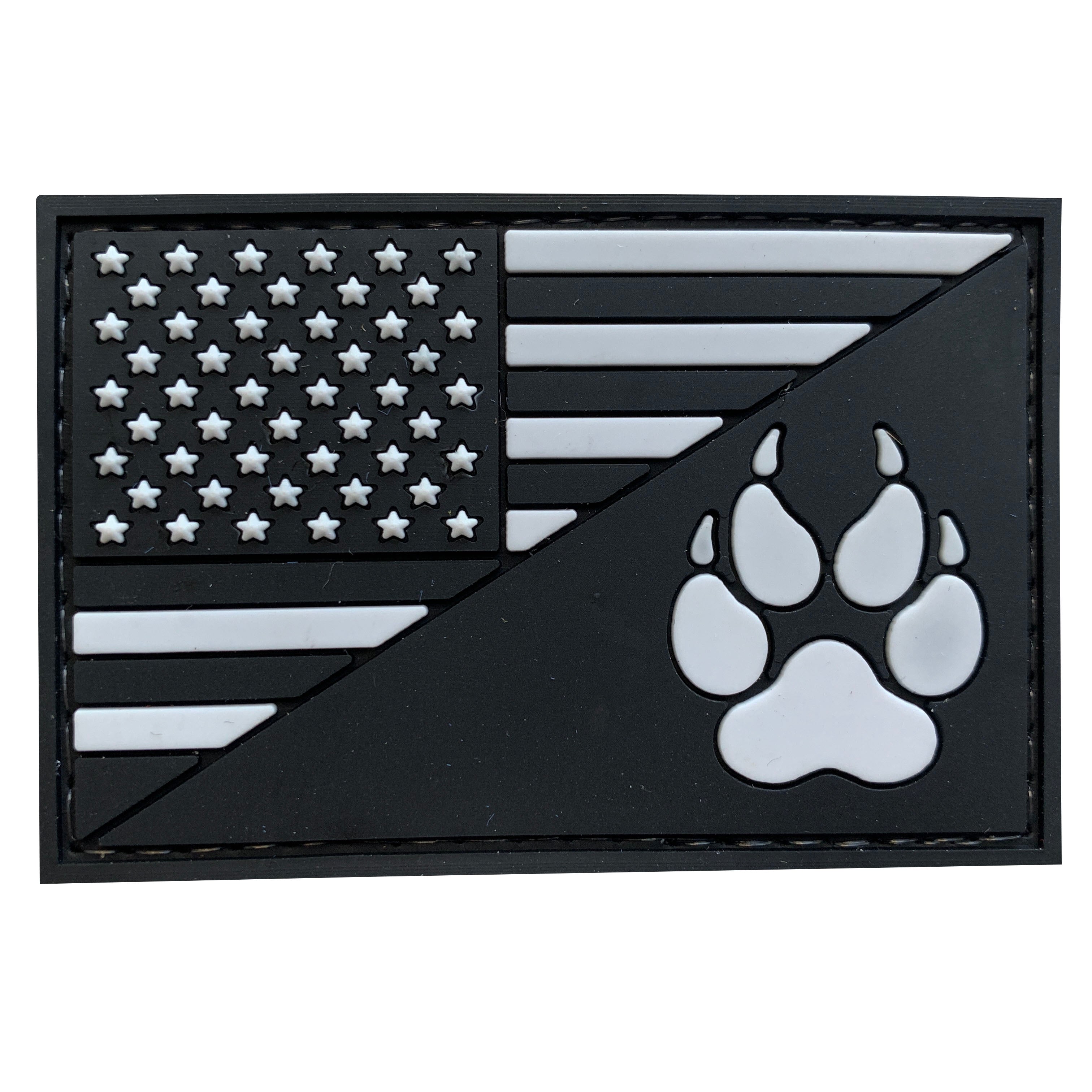 US Flag With K9 Dog Paw - SWAT - PVC Patch