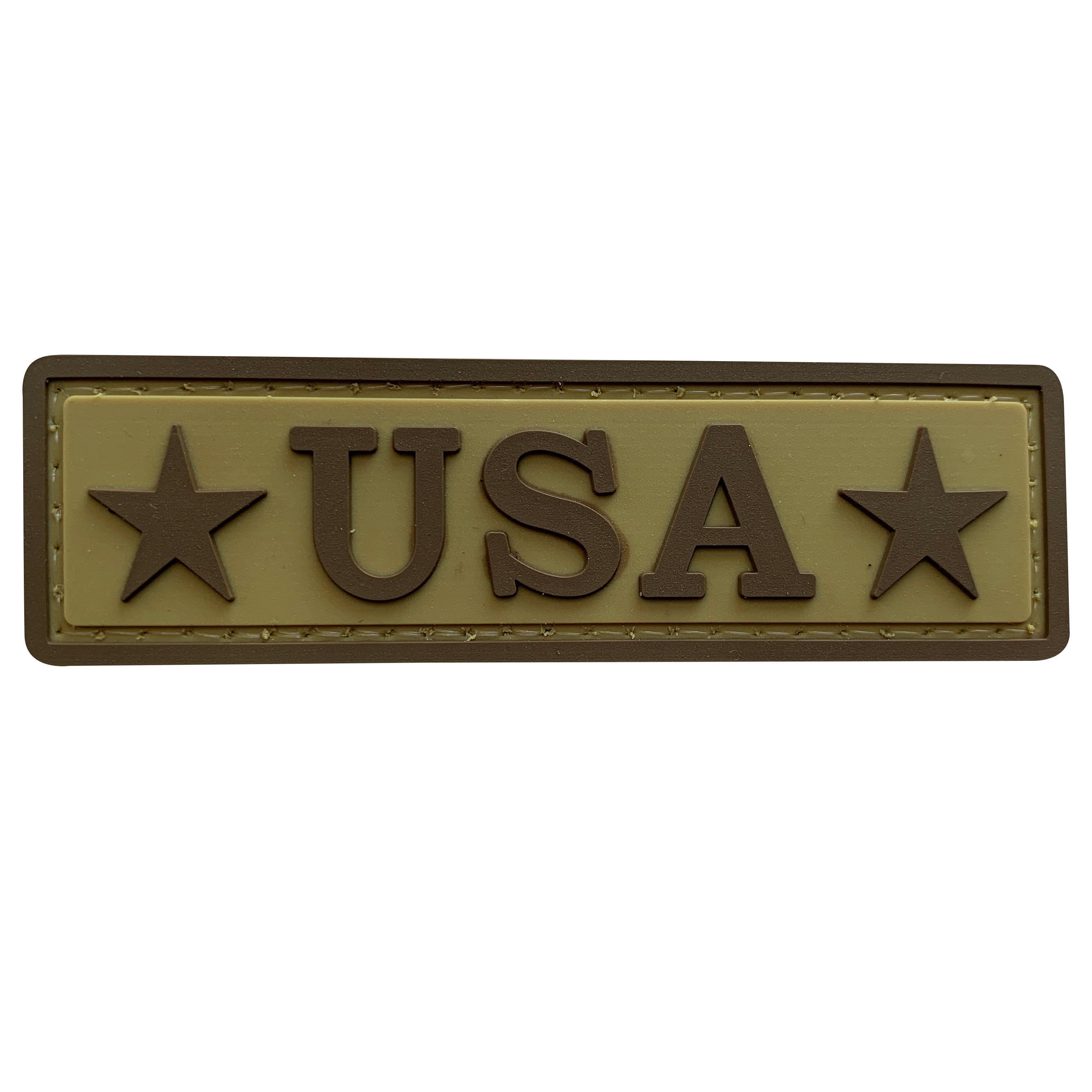 USA Tab with Star PVC Patch Coyote Tan