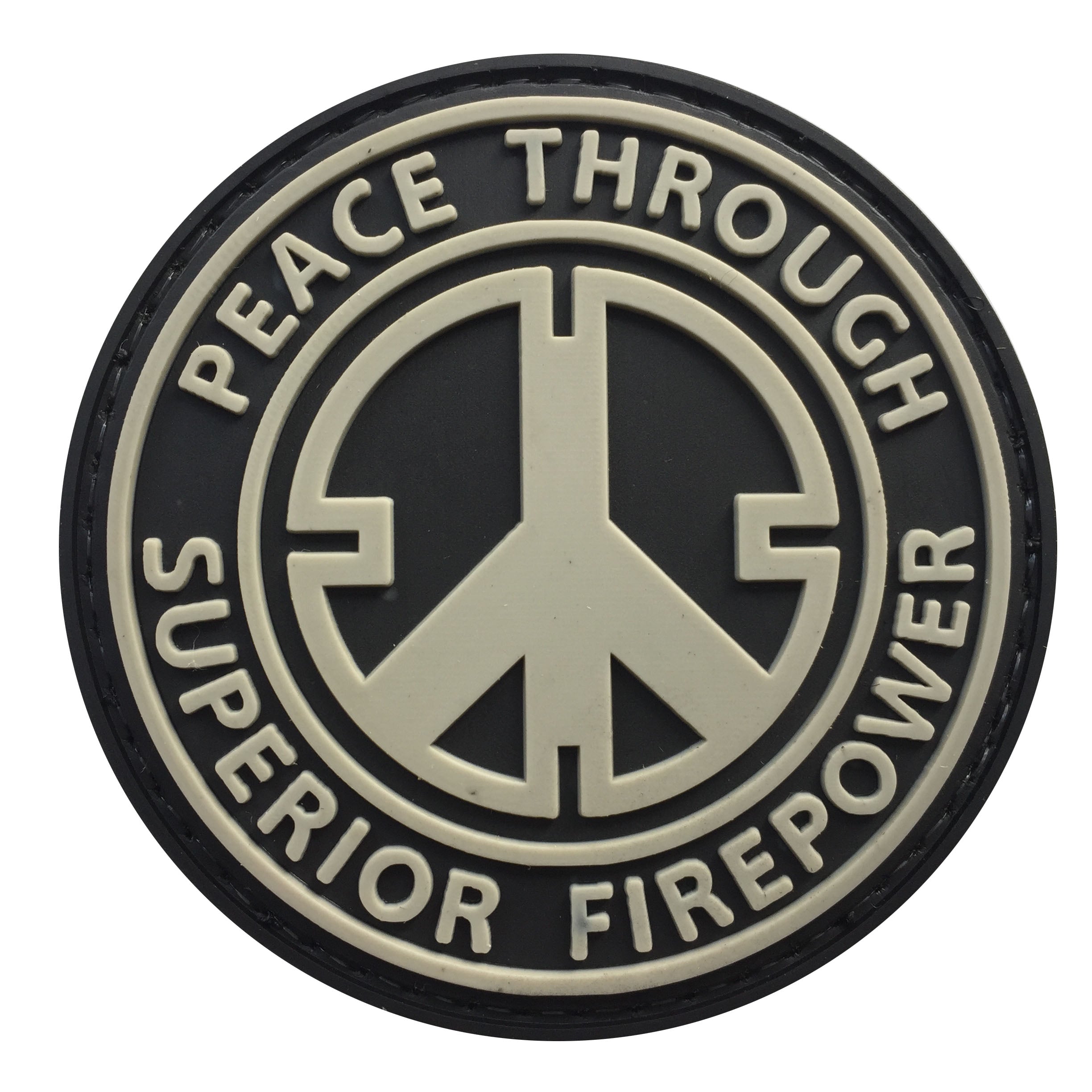 Peace Through Superior Firepower PVC Patch Black