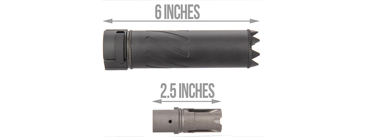 5KU SOCOM556RC Monster QD 6 Mock Suppressor / Barrel Extension Fluted (BLACK)