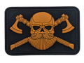 Viking Skull With Cross Axes - Bronze PVC Patch