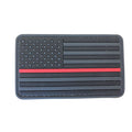 US Flag Forward PVC Patch Black and Dark Gray with Thin Red Line