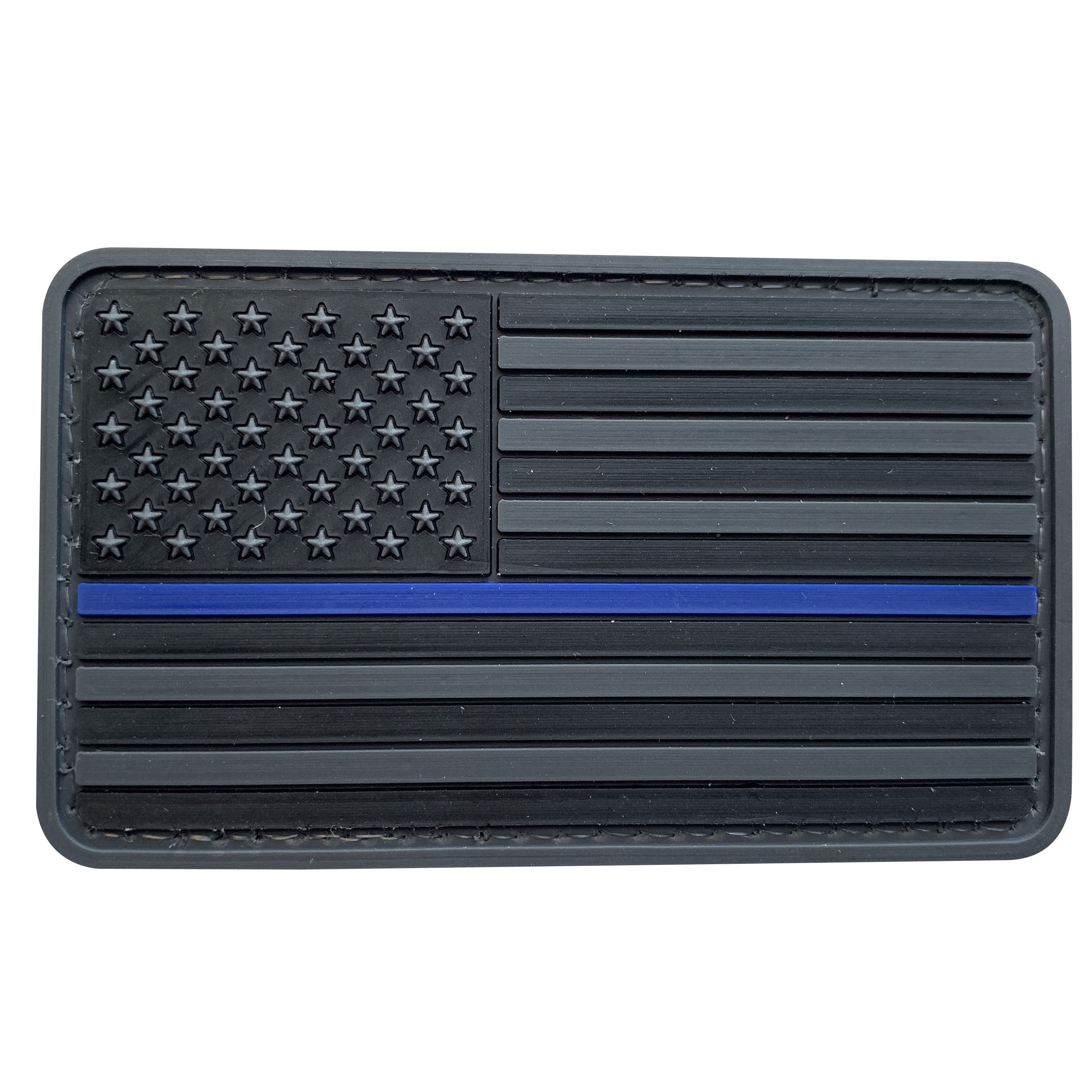 Thin Blue Line Flag - Dark Gray - PVC Patch