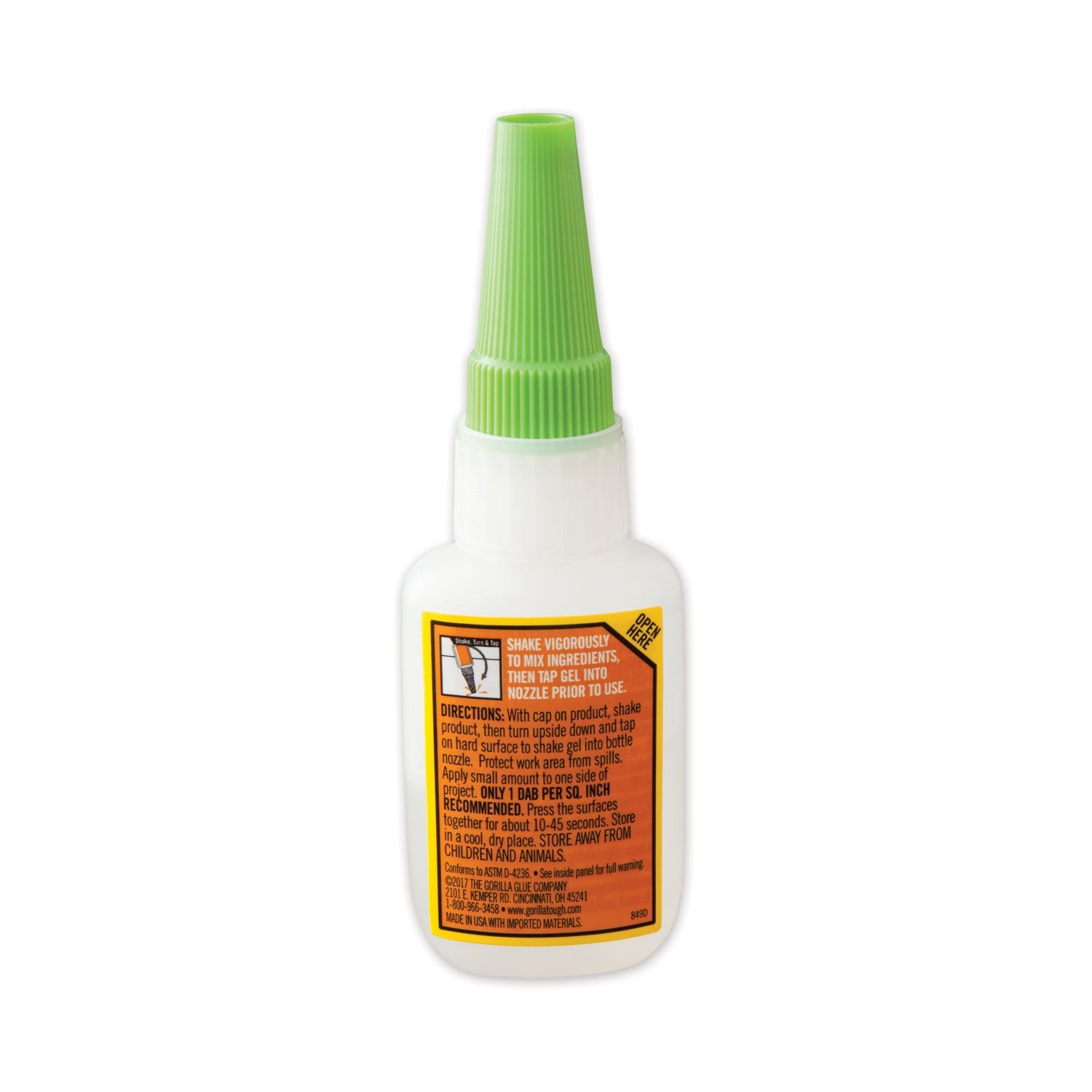 Gorilla Super Glue Gel, 0.53 oz, Dries Clear