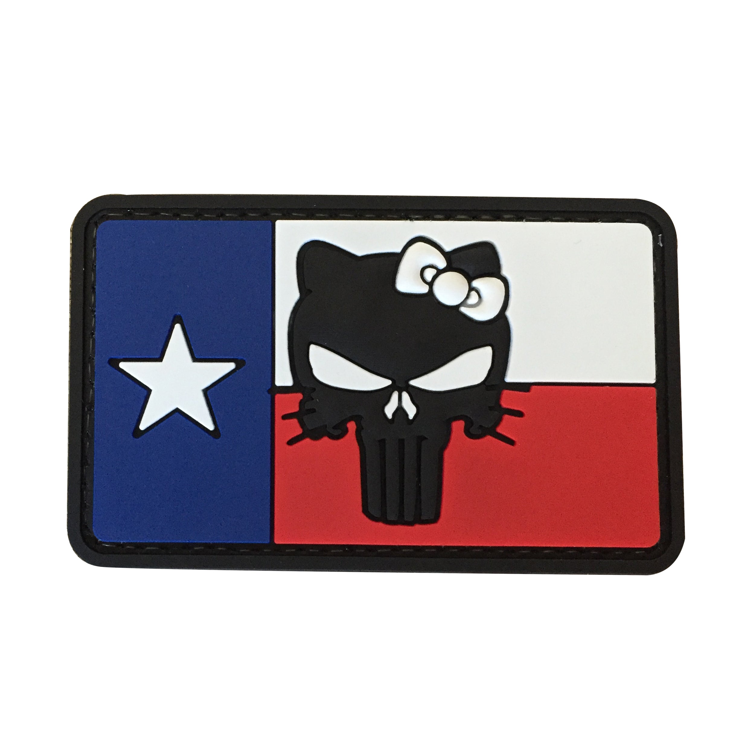 Texas Flag with Tactical Kitty Skull - PVC Patch