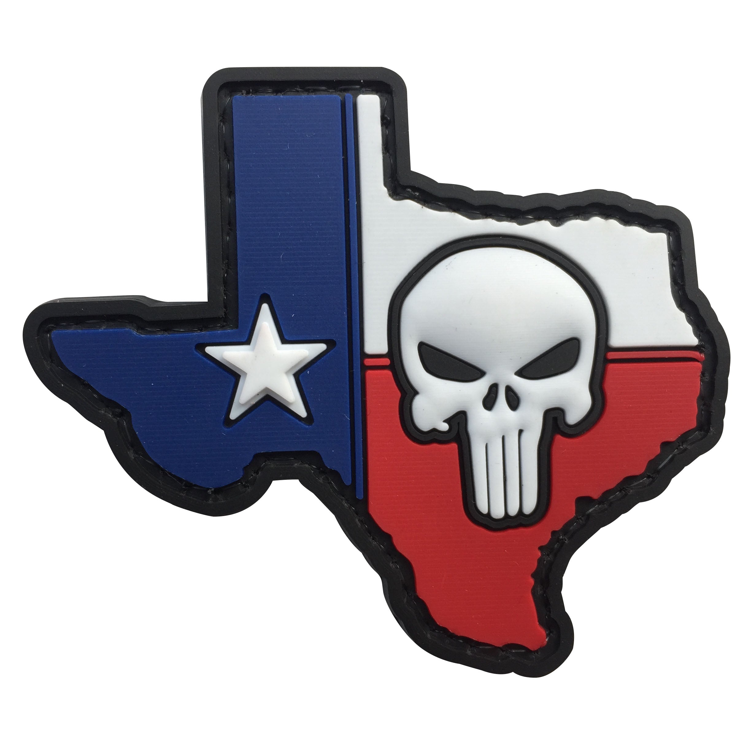 Texas Map with Tactical Skull - PVC Patch
