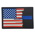 Tattered Thin Blue Line / US Flag - PVC Patch