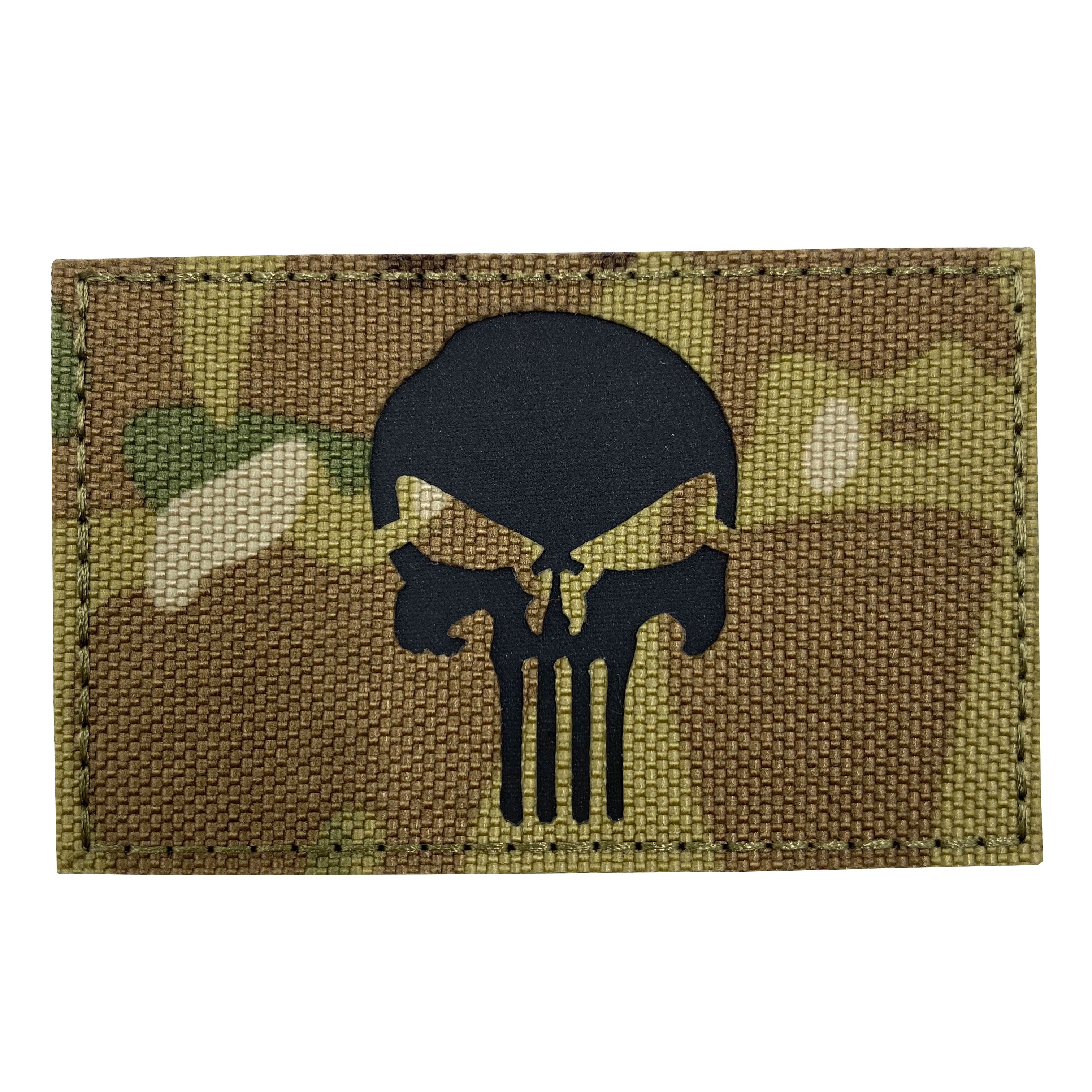 Reflective Fabric Skull Patch Multicam