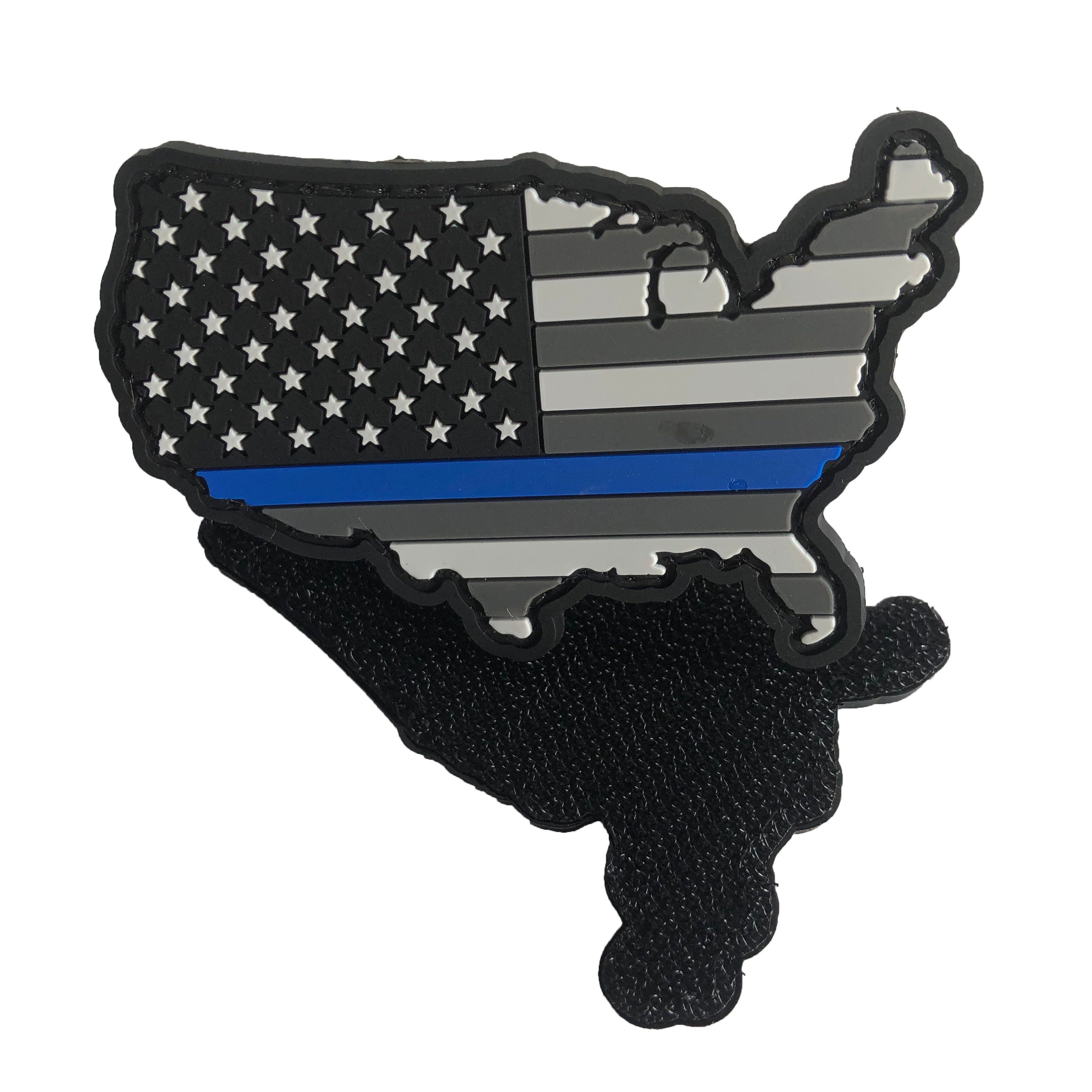 Shaped US Flag PVC Patch With Blue Line
