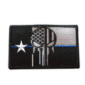 Thin Blue Line Texas State Flag With Punisher - Embroidered