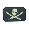 Glow In The Dark Skull and Cross Bones PVC Patch