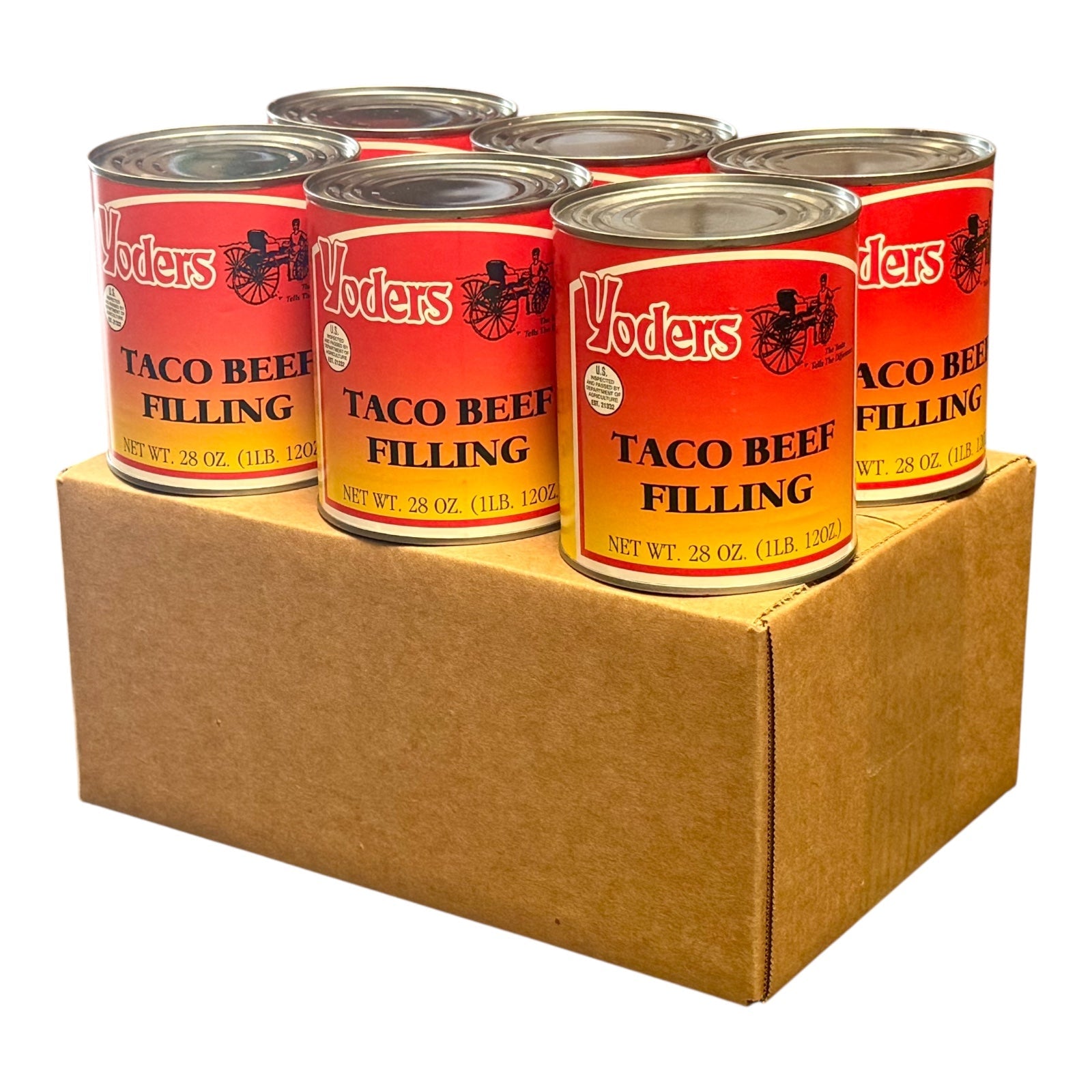 Yoder’s Canned Taco Beef Filling | 28 oz can | Real USA Beef | Fully Cooked | Shelf Stable Survival Food | 10+ Year Shelf Life | Ready to Eat | Ideal for Prepping, Storage & Camping