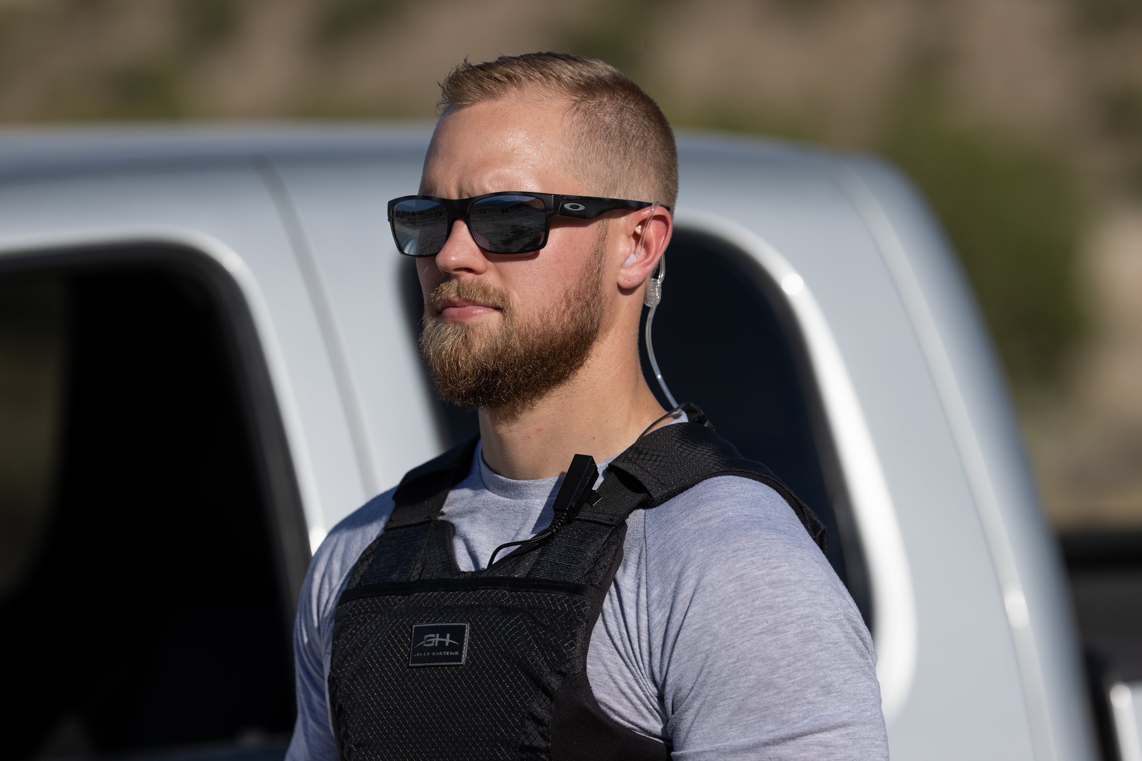 Velcro Tactical Mic & Earpiece Braided Fiber Kit w/ Quick Disconnect (Hirose) - Harris: XL-150/P, XG-100/P, XL-185/P/Pi, XL-200/P/Pi, XL-400