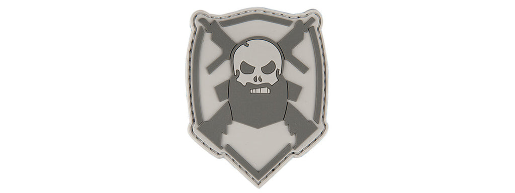AC-130W BEARDED SKULL Patch (GRAY & WHITE)