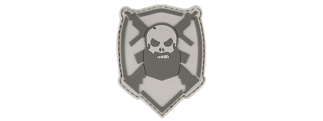 AC-130W BEARDED SKULL Patch (GRAY & WHITE)