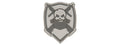 AC-130W BEARDED SKULL Patch (GRAY & WHITE)