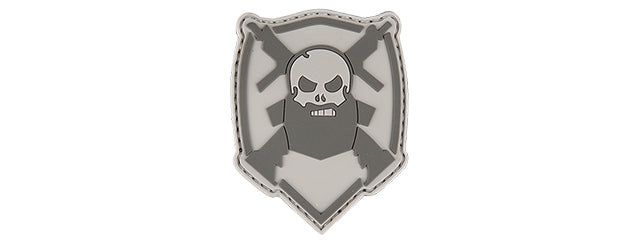 AC-130W BEARDED SKULL Patch (GRAY & WHITE)