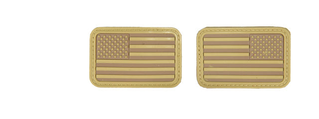 AMA AIRSOFT U.S. FLAG FORWARD/REVERSE PATCH SET - TAN