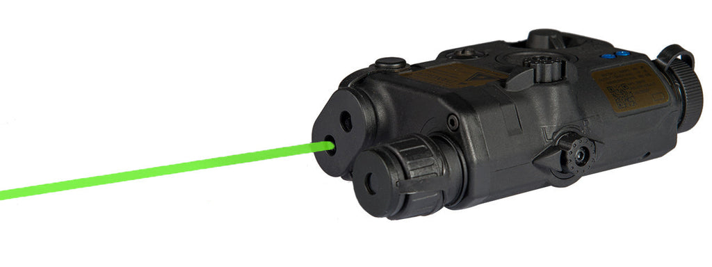 AN/PEQ-15 LA5 L.E.D. WHITE LIGHT + GREEN LASER w/IR LENS (BODY COLOR: BLACK)