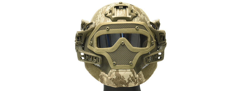 G-FORCE G4 SYSTEM NYLON BUMP HELMET MASK W/ GOGGLES - DESERT DIGITAL