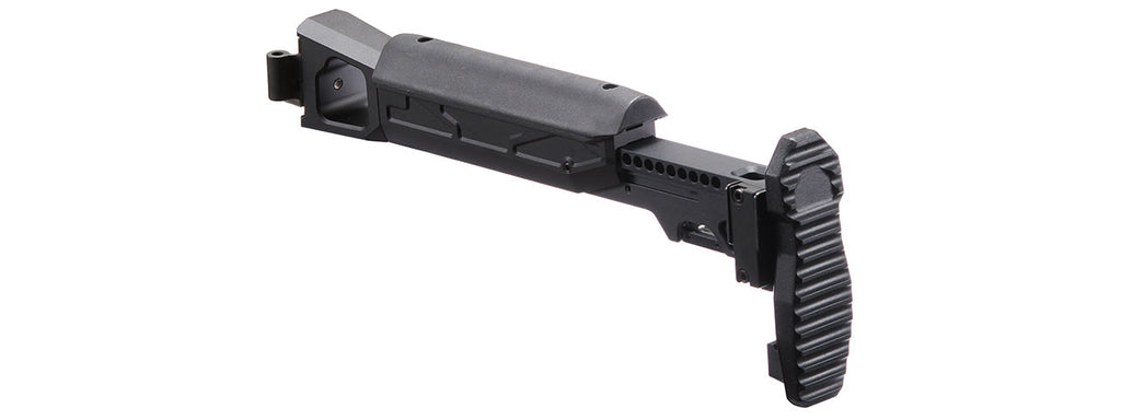 Atlas Custom Works Folding Telescopic Buttstock w/ Cheek Riser for GHK AK74 GBB Airsoft Rifle - (Black)